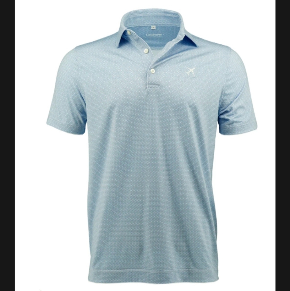 Louburts Large Men's Groundschool Aviator  Polo Shirt